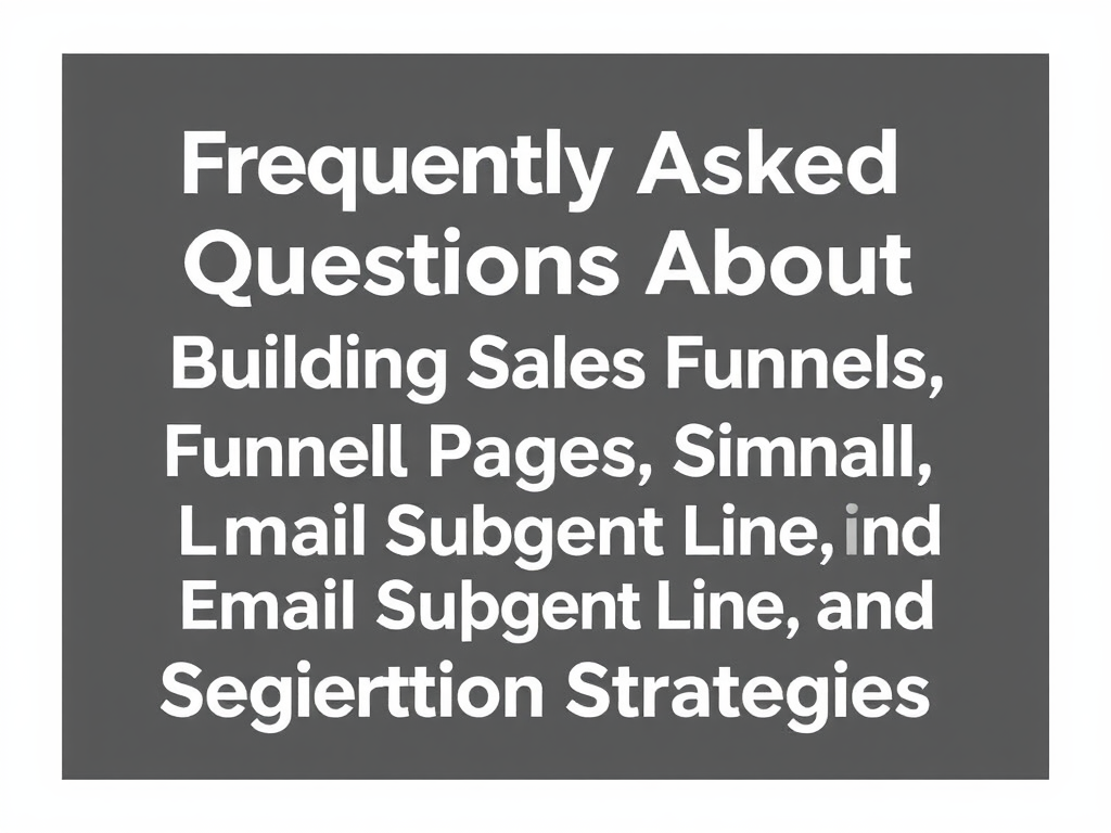 Frequently Asked Questions About Building Sales Funnels, Landing Pages, Email Subject Lines, and Segmentation Strategies